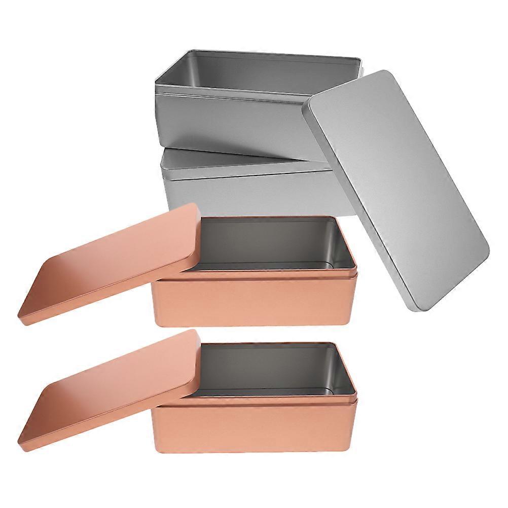 4PCS Metal Rectangular Boxes Candy Containers Portable Candy Box Party Favors Boxes