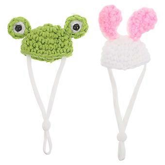 2PCS Mini Chapeaux Pour Animaux de Compagnie : Mini Chapeau Tricoté Pour Hamsters Perroquets Lézards Et Hamsters Dorés - Petits Animaux Couvre-chefs Mignon et confortable