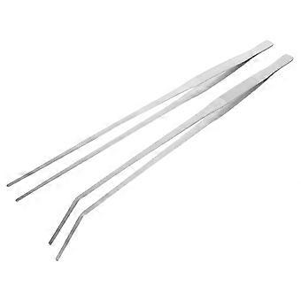 2PCS Pince d’alimentation pour reptiles Pince à épiler d’aquarium Pointes droites et incurvées Pince à épiler pour l’entretien de l’usine de terrarium d’aquarium