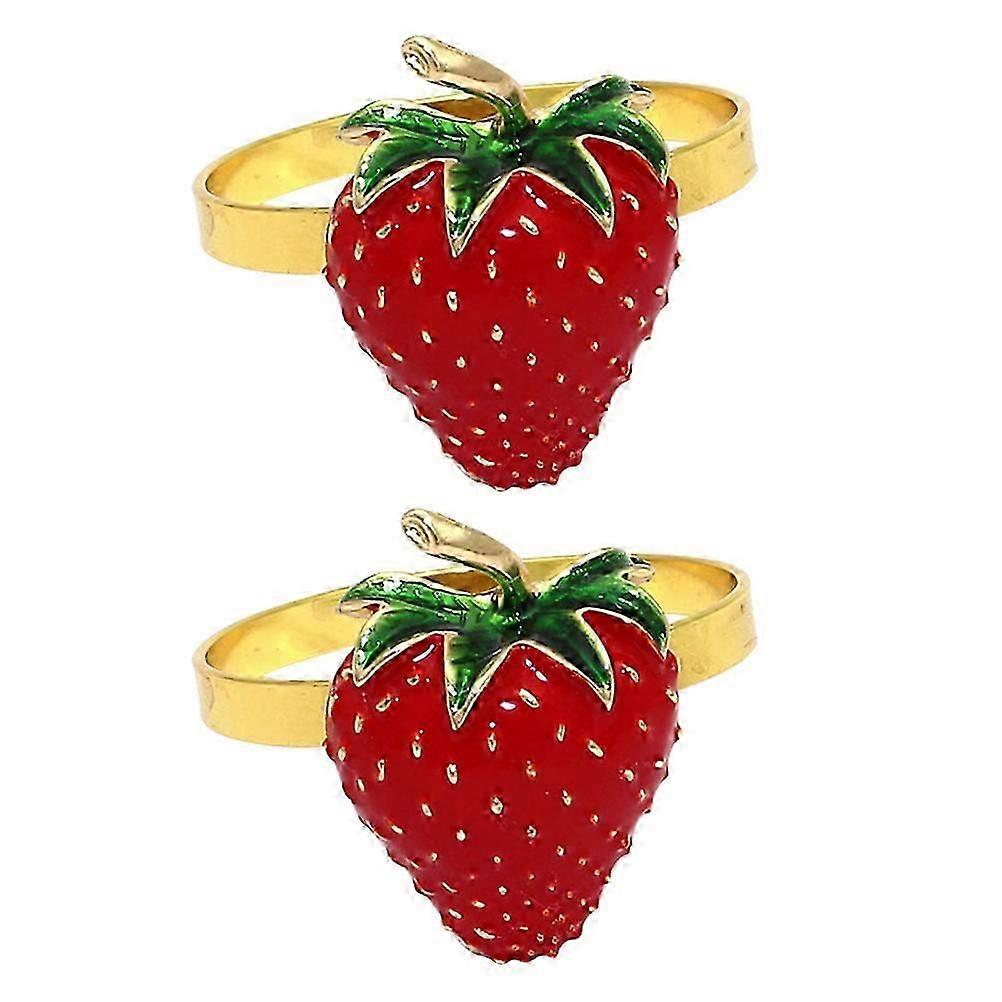 Strawberry Shape Napkin Rings, 2Pcs
