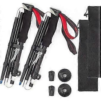 Ultralight hiking poles foldable / walking pole 5 sections 1 pair - Adjustable height