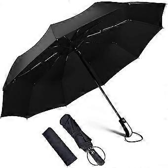 Windproof Umbrella, 10 Ribs Automatic Open/close Folding Travel Umbrella
