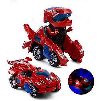Electric Automatic Dinosaur Transforming Car with Flashing Lights and Sound for 3-7 Years Old Boys Girls Educational Toy Birthday Xmas Gifts for Kids