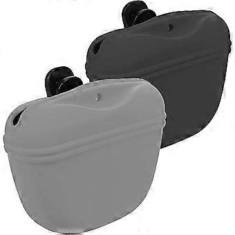Dog Treat Pouch 2 Pack Dog Treat Training Pouch Silicone Pet Treat Bag BPA Free/Clip/Magnetic Dog Walk