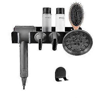 Hair Dryer Holder Black Wall Mounted Hair Dryer Holder, Hair Dryer Holder, Hook Organizer For Dyson Supersonic Hair Dryer,x
