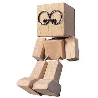 Shaking Wooden Man Figurine Novelty Handcrafted Desk Toy Holiday Present Idea