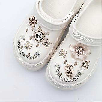 15PCS Flower Shoe Charms for Croc Clog Sandals Bracelets Accessories Decoration, Cute Designer Shoe Charms for Girls Kids Teens Adults Women Party Fav