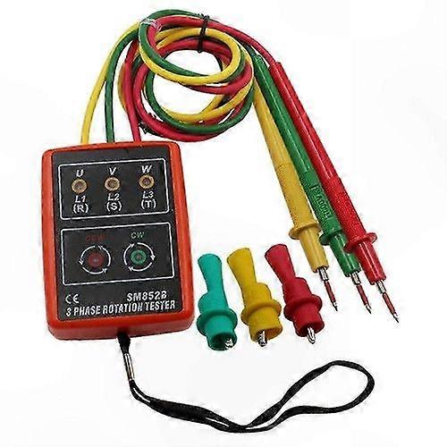 Three Phase AC Voltage Tester 60-600V Phase Sequence & Rotation Indicator Meter