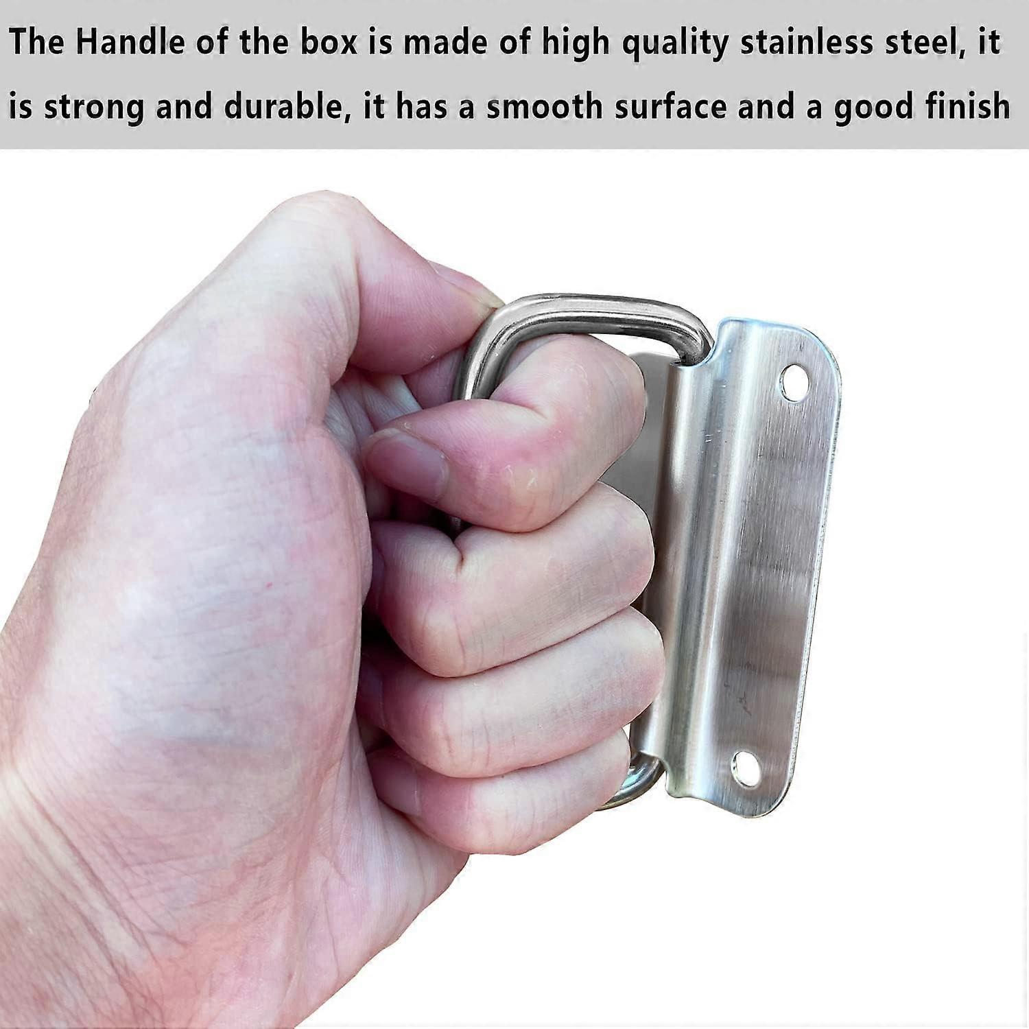 (S) Six stainless steel folding handles, pull handles