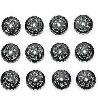 12Pcs 20mm Mini Compass Portable Plastic Survival Compass for Hiking/Travel/Camping/Wildlife/Navigation