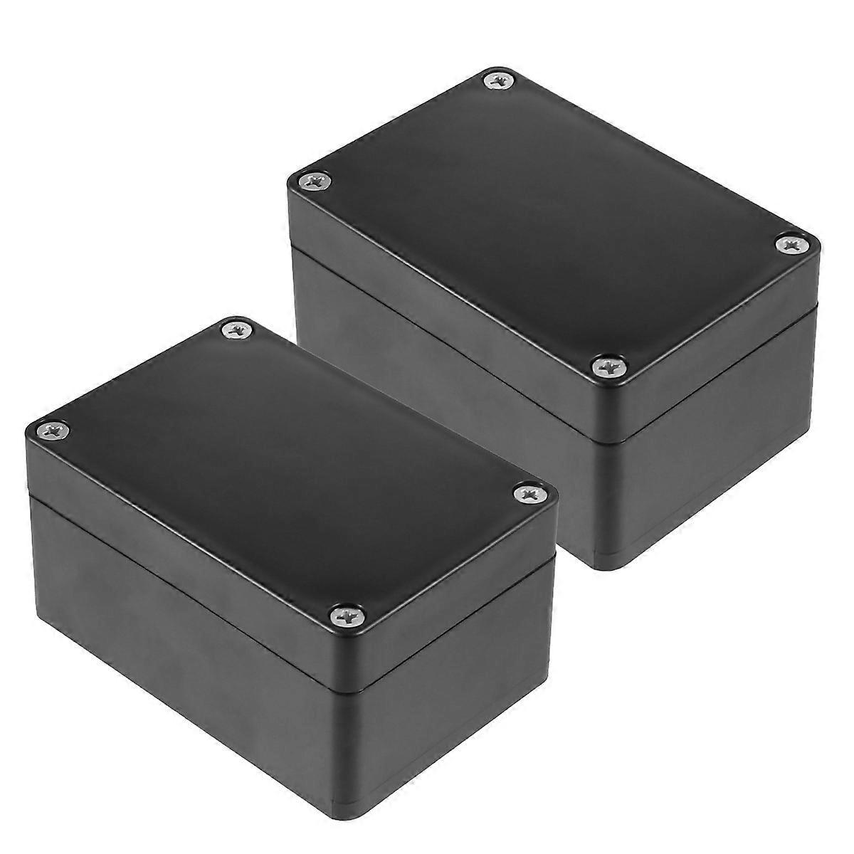 Black Waterproof Box Plastic Junction Box for Outdoor Use 2Pcs