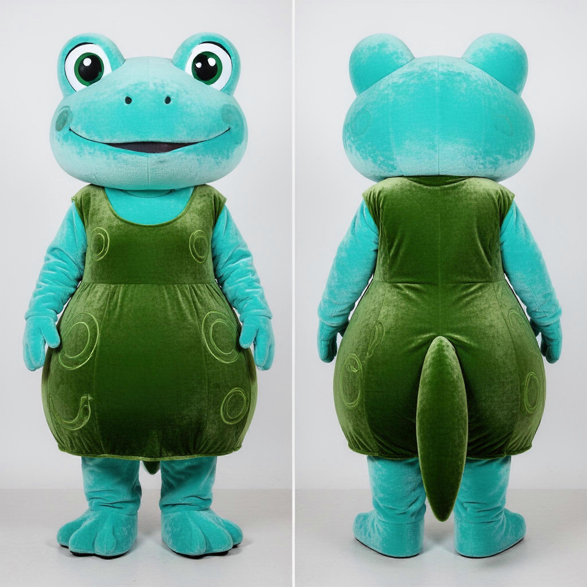 MASTICOT Turquoise Smiling Frog Mascot