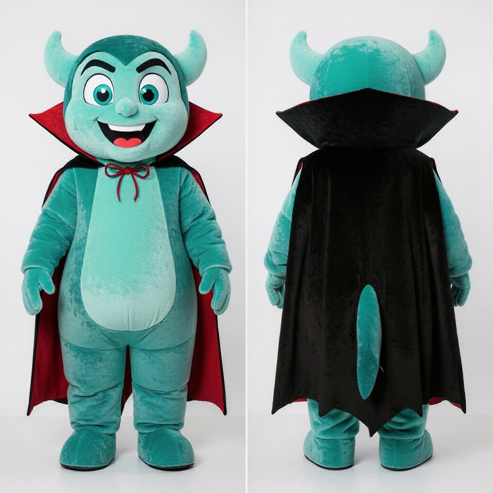 MASTICOT Teal Fanged Vampire Mascot