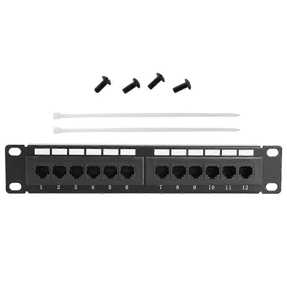UTP 12Port Cable Rack CAT6 RJ45 Ethernet Network Data Patch Panel Without Bracket