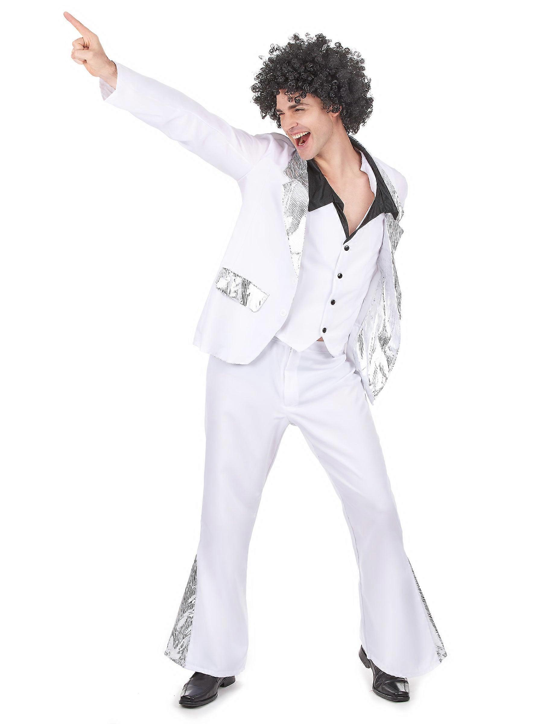 White and silver disco costume for men