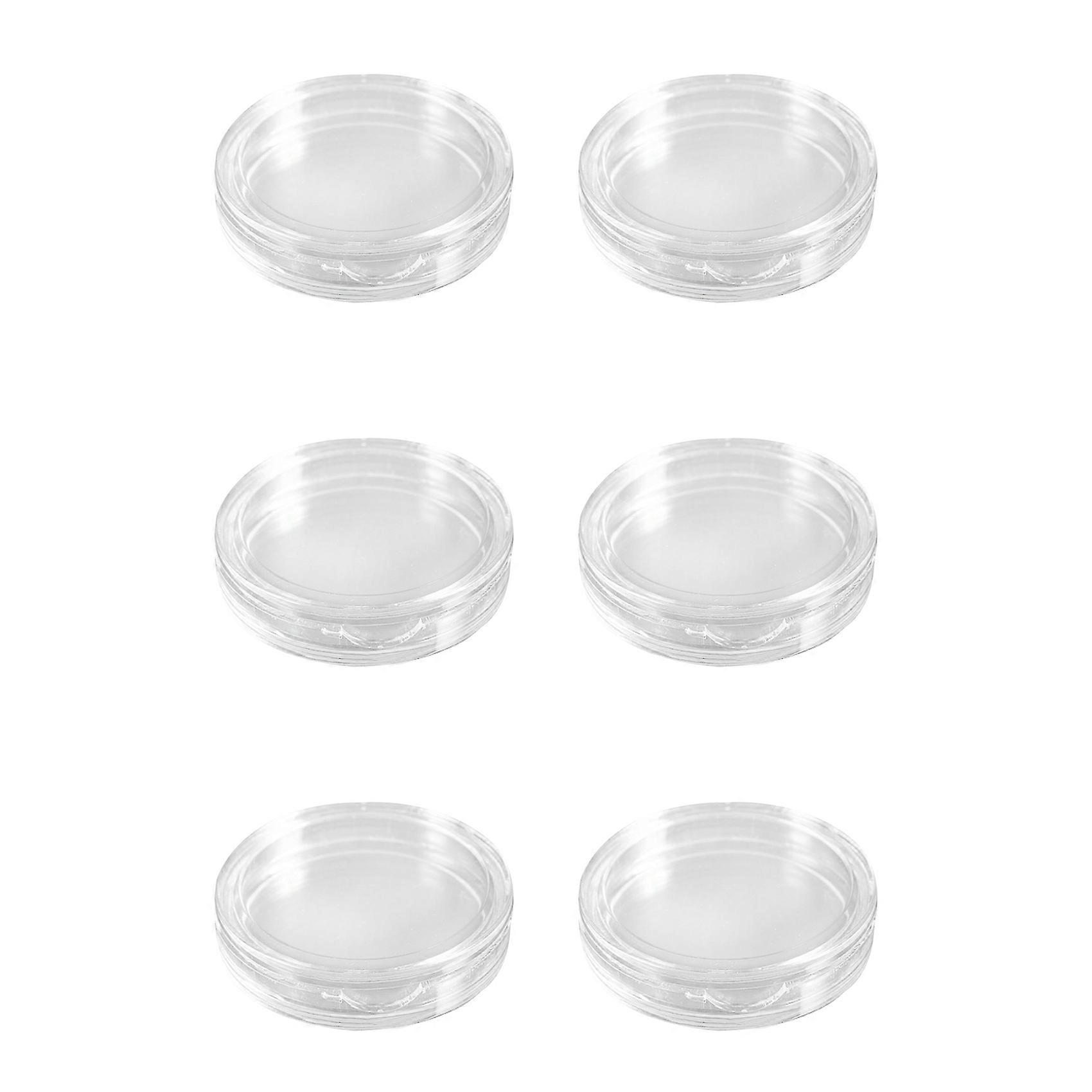 60 Pcs Transparent Small Plastic Coin Box 23mm