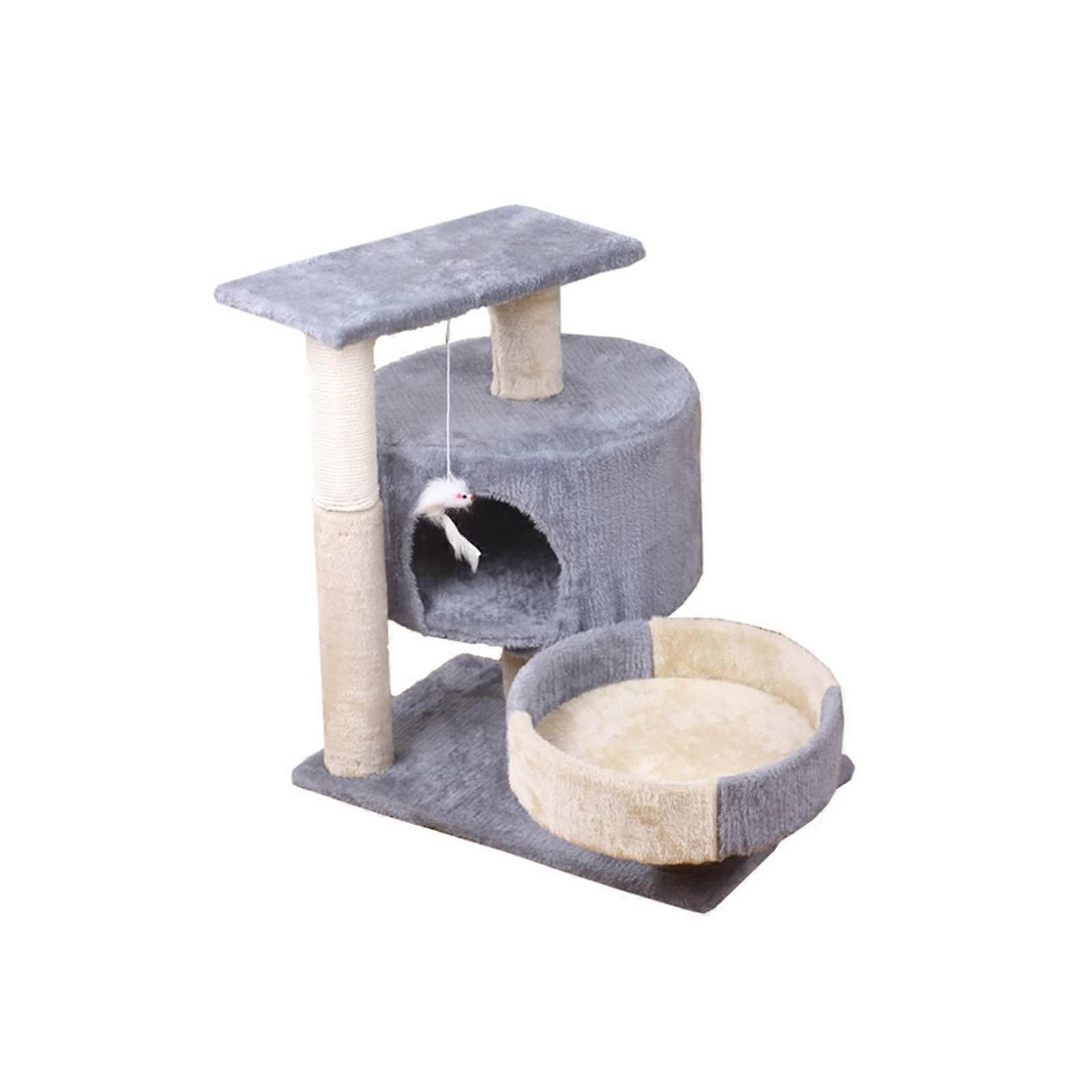 Cat Climbing Tree TwoTier Small Cat Climbing Frame Jumping Platform Mushroom Scratching Posts