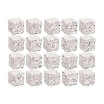 20 Stück Lava-Knabbersteine für kleine Nagetiere, Zahnabnutzungsblock für Hamster, Kauartikel für Kaninchen, natürliche Mineralsteine mit Kalzium in quadratischer Form @O2.