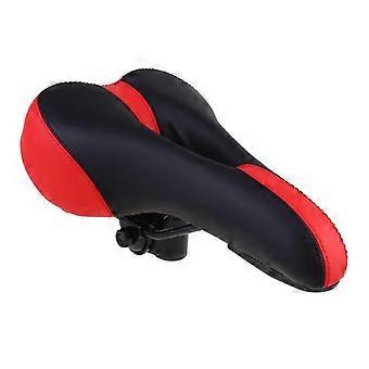 Padded Wide Mountain Bike Seat Cushion, Breathable Comfort Bicycle Saddle for Men, Soft Red, Compatible with Road Bike Exercise Bike
