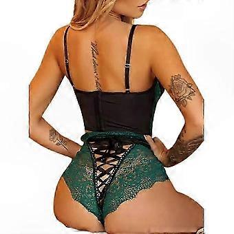 Women's Lace Lingerie Set Push-Up Bra and Briefs Nightdress Underwear Nightwear