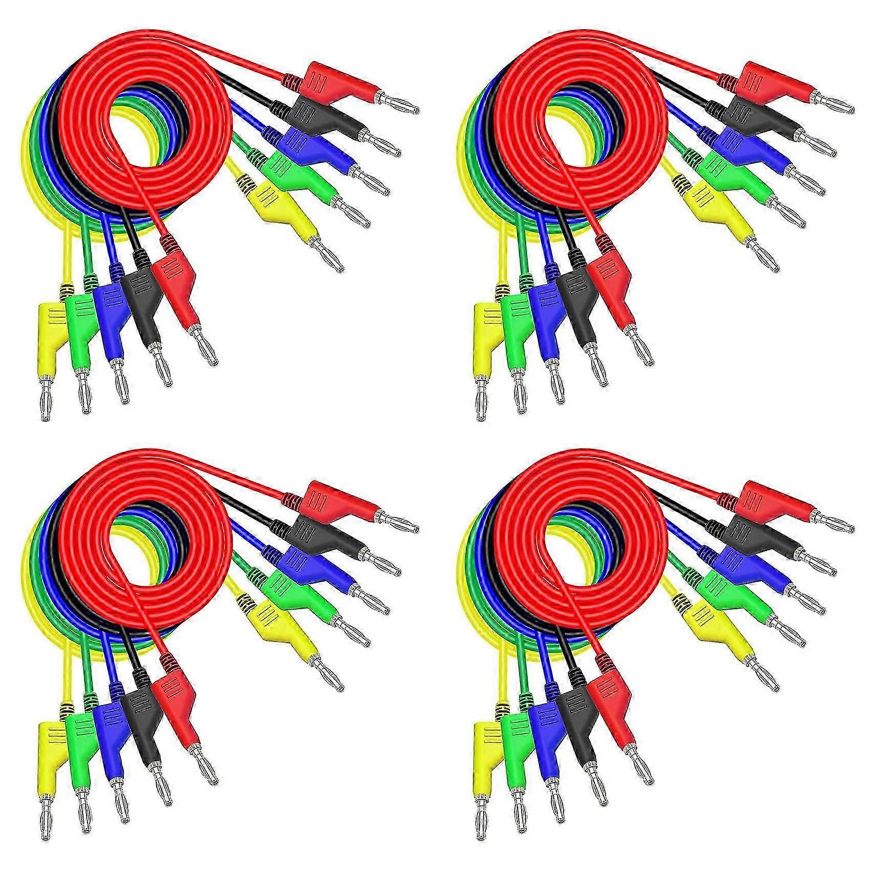 20PCS Stackable 1M Banana Test Leads