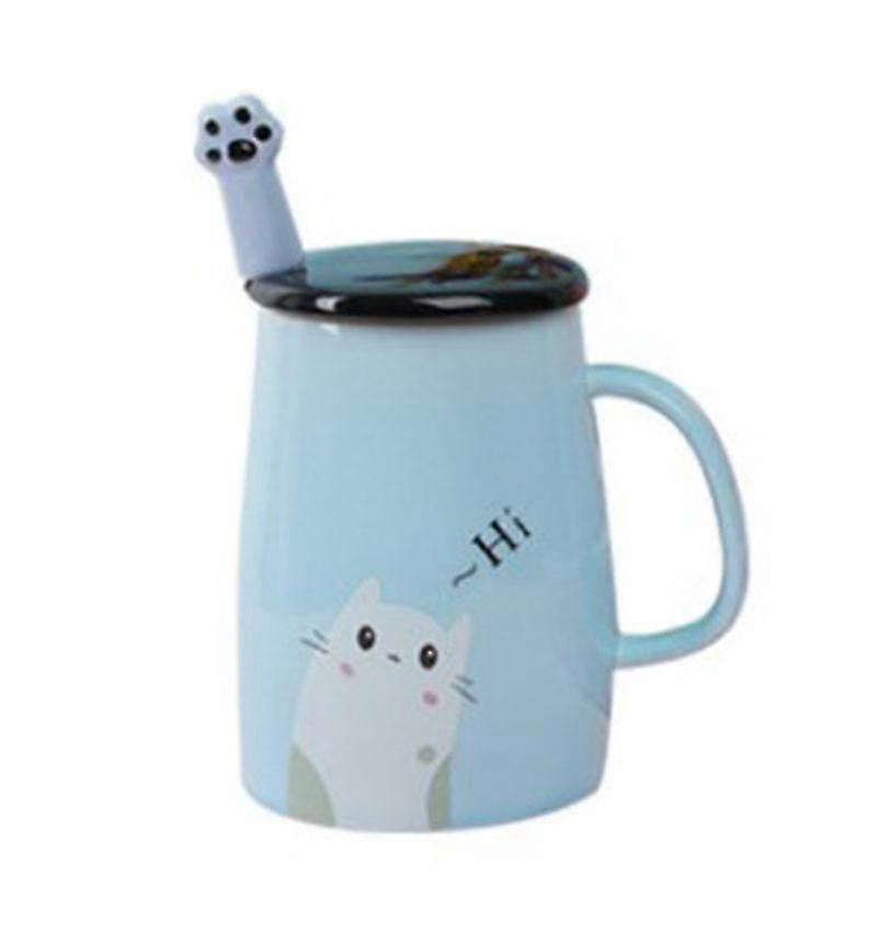 Stainless Spoon Ceramic Cat Mug