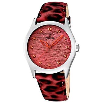 Feast Quartz Analog Women's Watch with F16448/3 Synthetic Leather Bracelet