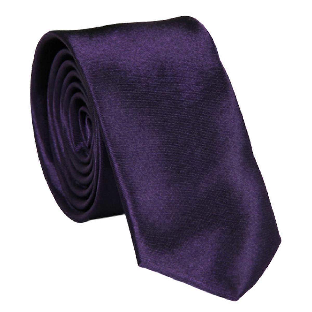Slim Classic Solid Necktie, Premium Microfiber, Heavy Weighted Elastic