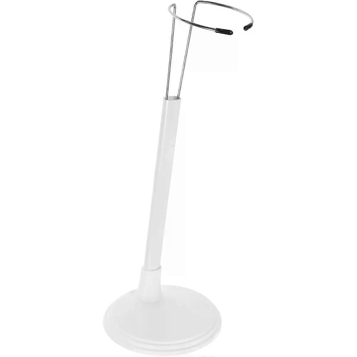 Adjustable Doll Stand round Base, ABS Stainless Steel White
