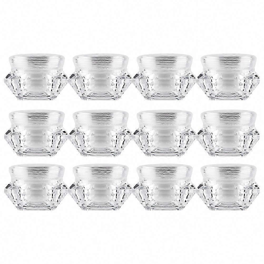 12-Pack Diamond Shape Plastic Cosmetic Dispenser Jars for Storage
