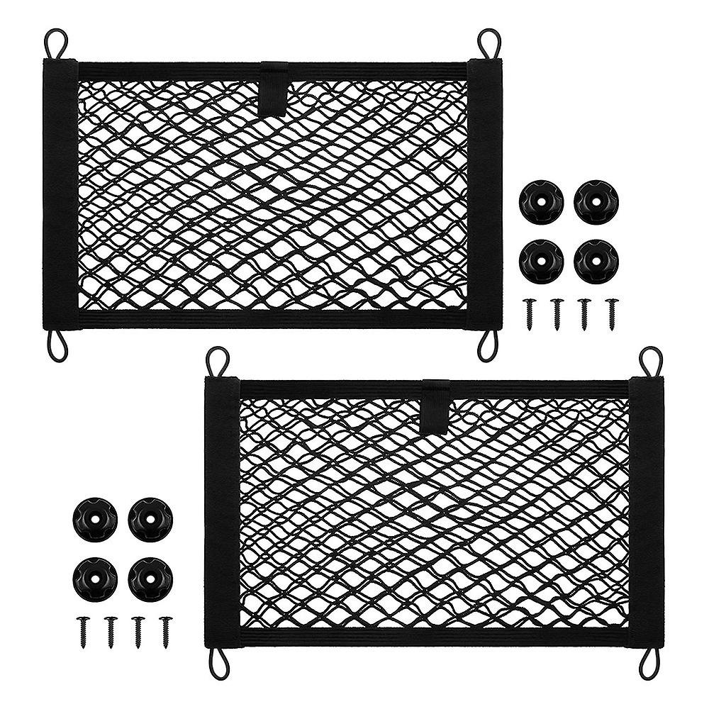2Pcs 45X25CM Car Trunk Net Pocket Car Storage Bag Car Interior Net Pocket Suitable for Trucks, , SU