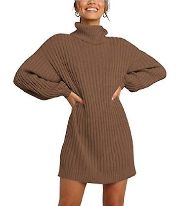 2023 Spring And Autumn New Women's High-neck Medium Length Warm Sweater Knitwear Dress For Ladies