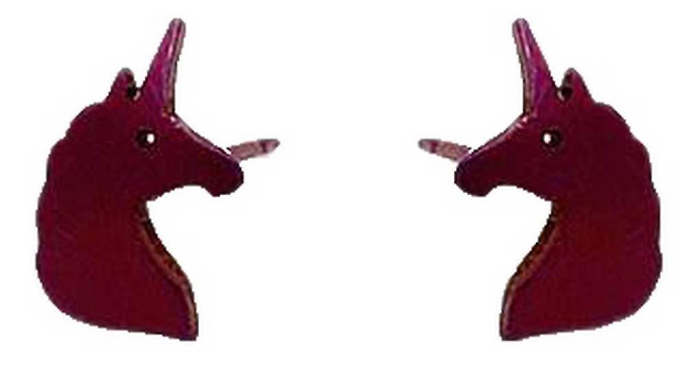 Ti2 Titanium Unicorn 9mm Stud Earrings - Brown
