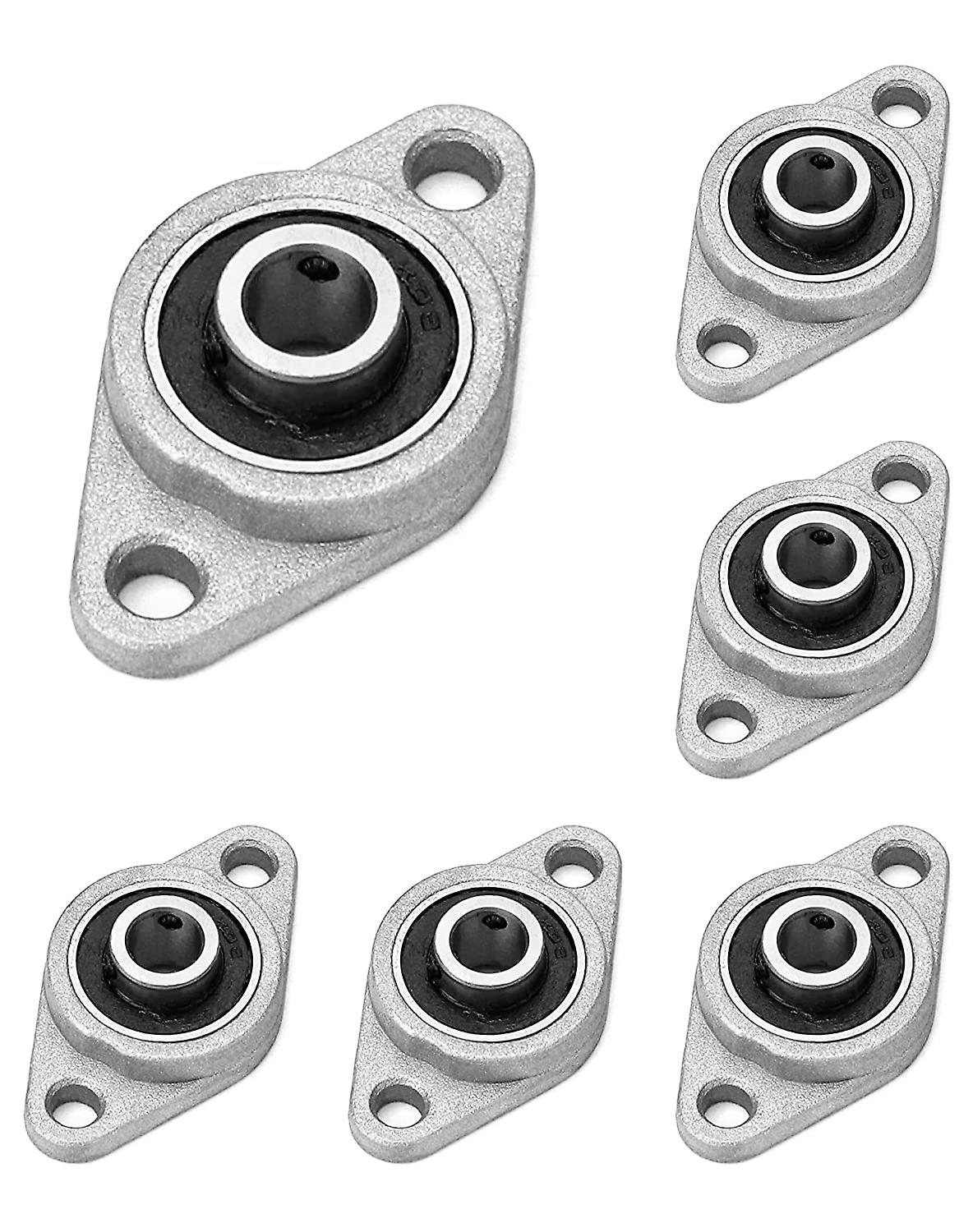 6pcs Kfl08 מיסב אוגן, כרית בלוק מיסב 8 מ"מ, כדור פנימי מסגסוגת אבץ, יחידת בלוק כרית מיסב כדור עבור מדפסת 3D