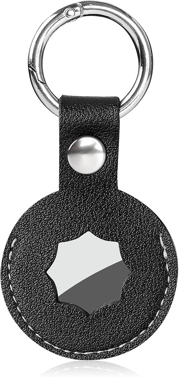 1 Piece Airtag Key Holder, Airtag Case, Protective Cover PU Leather Case for Apple AirTag, Protective Leather Keychain Cover Compatible with AirTags, 