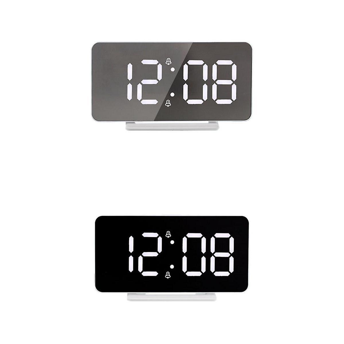 2pcs Digital Clock Table Desk Clocks LED Display for Living Room Study
