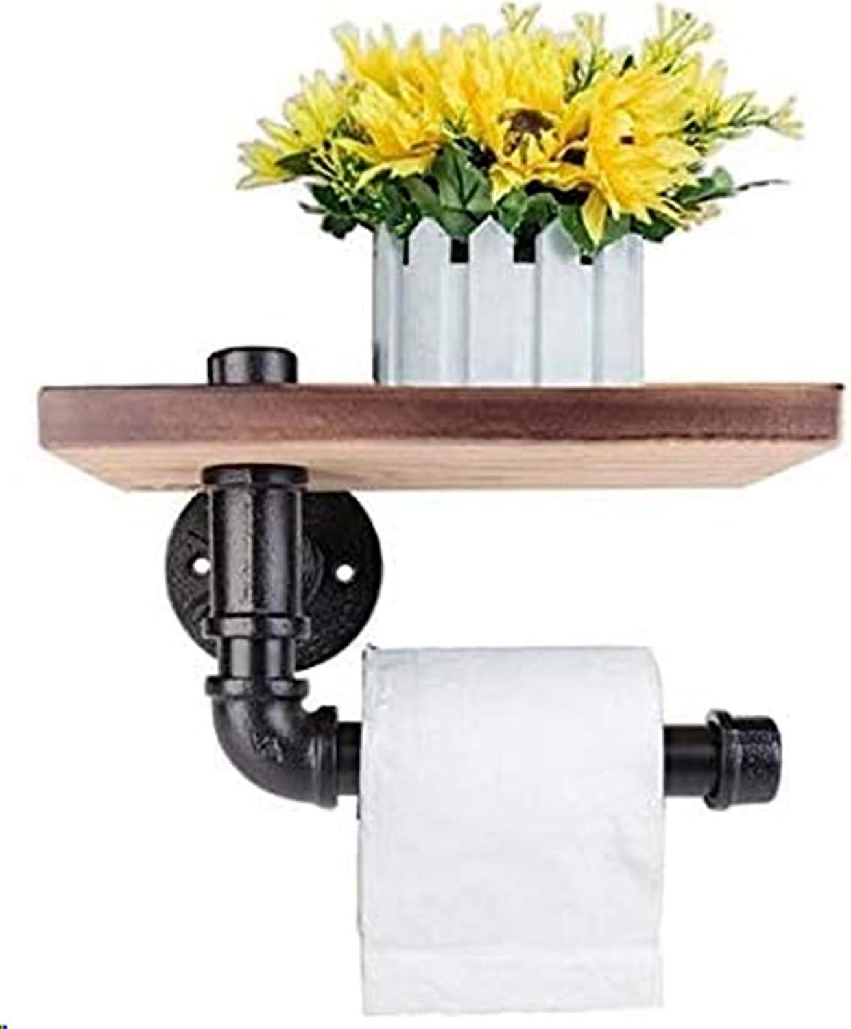 壁掛け式トイレットペーパーホルダー、ティッシュケース-ブラウン