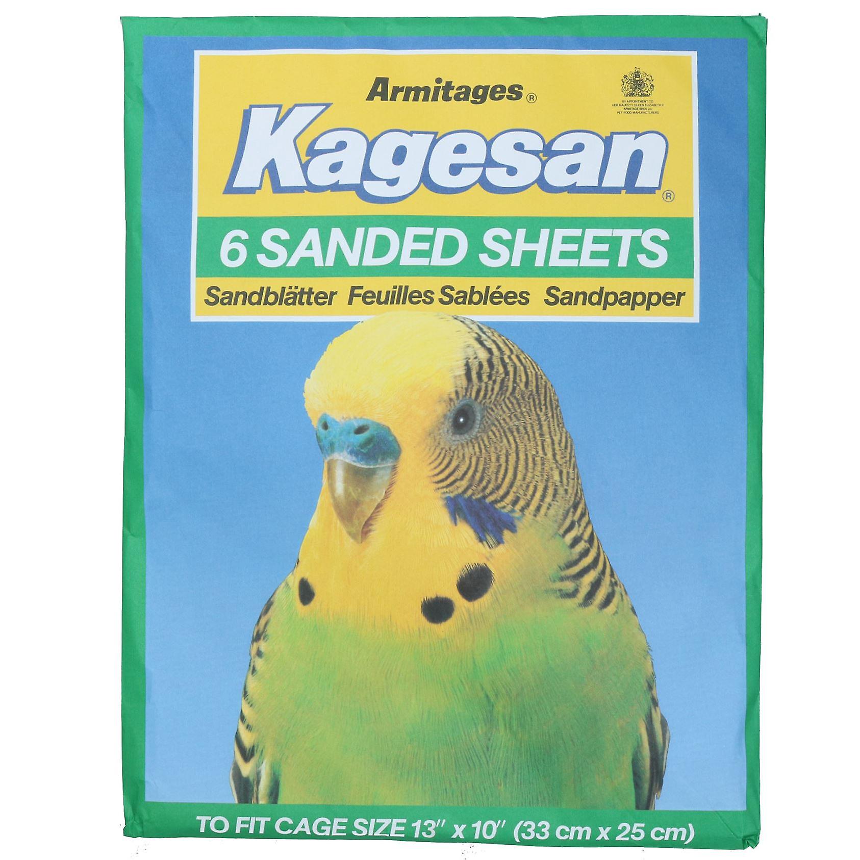 6 Sanded Sheets Sandpaper Cage Lining Budgies Caged Birds  25x33cm