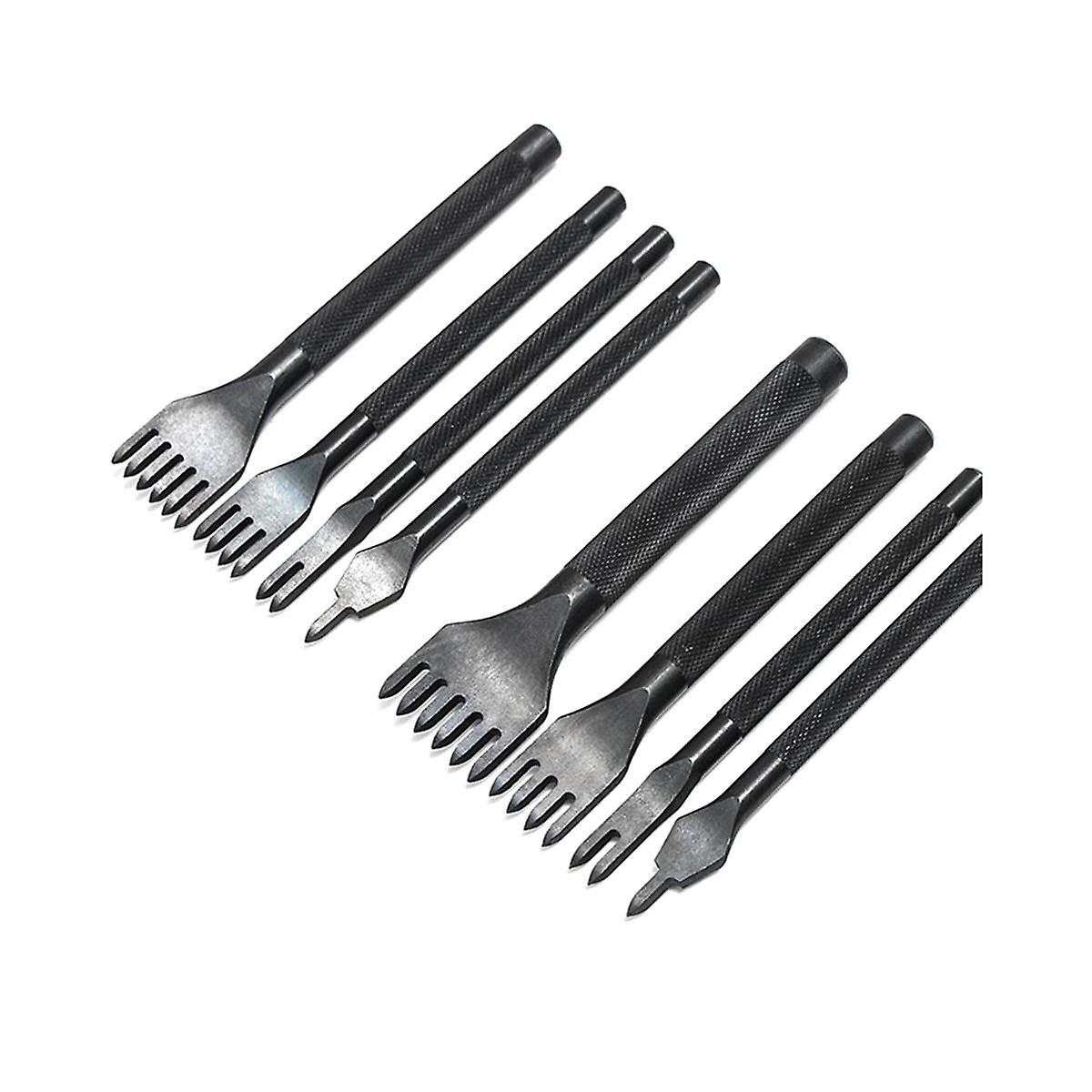 8Pcs 3mm 4mm 1/2/4/6 Prongs Inch Chisel Leather Craft Tools Hole Punch Lacing Stitching Perforate L