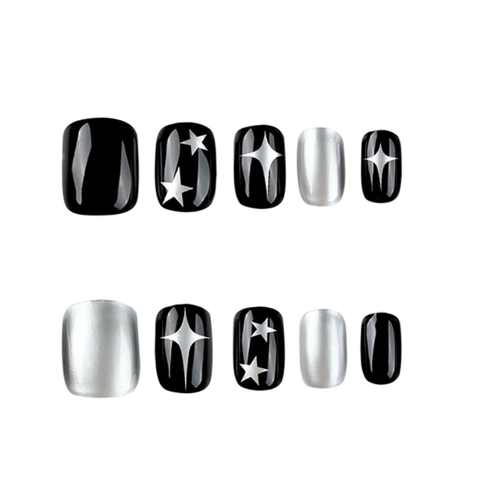 Contrasting Colors Press-on Nail Short Square Long Lasting Nail Easy Removal