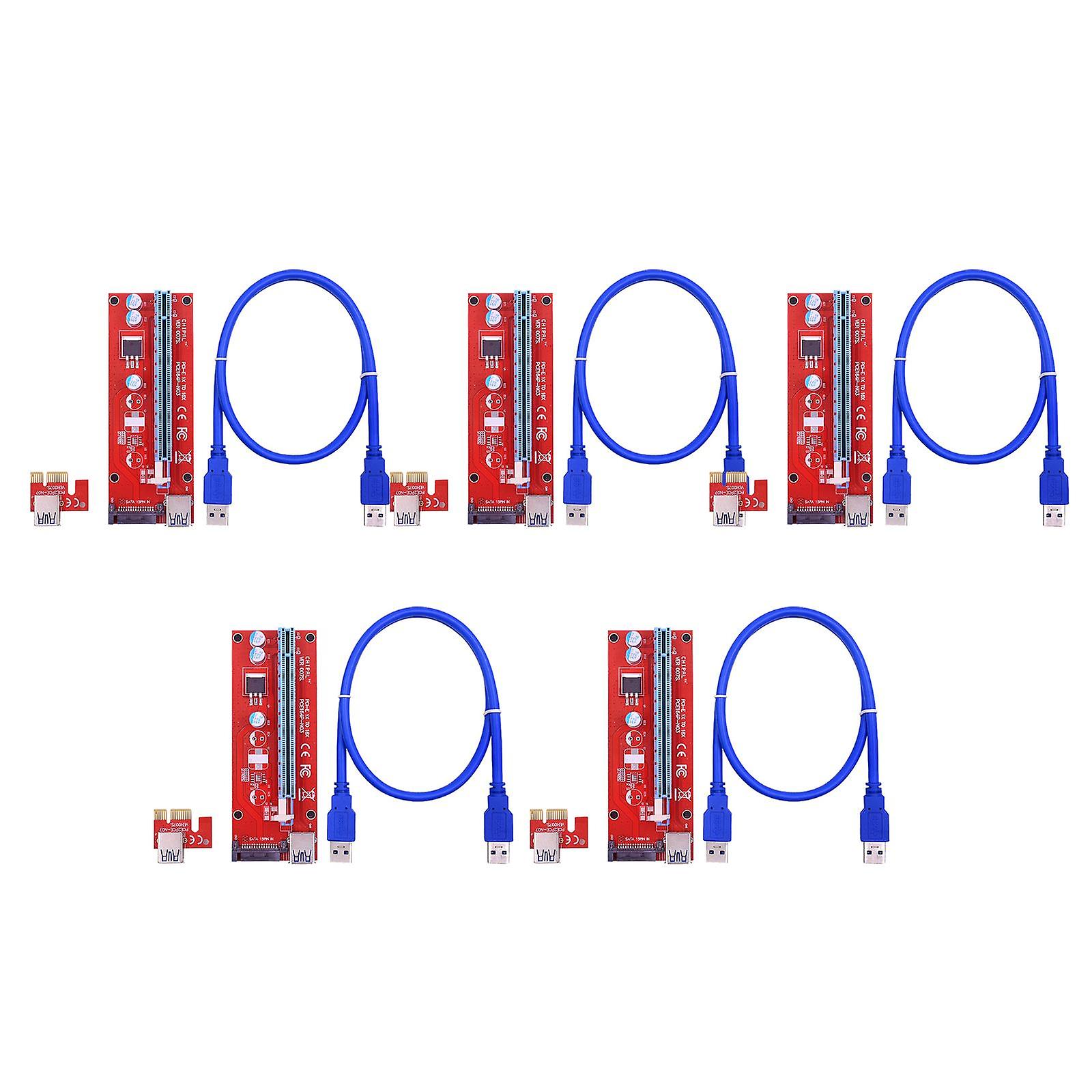 5xVER007 PCI-E GPU Riser Card 007S PCI Express Adapter for Bitcoin-Litecoin