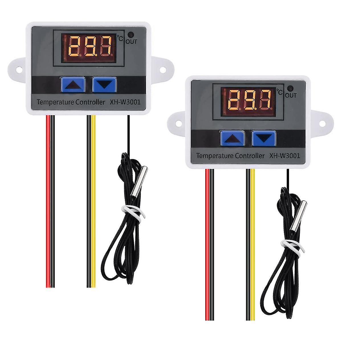 2pcs Xh-w3001 Digital Temperature Controller with Sensor Ac110v-220v Thermostat Temperature Switch