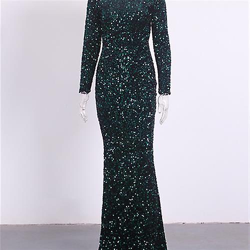 Femmes Modeste Stretch Sequin Royal Bleu Soirée Robe De Bal Fête