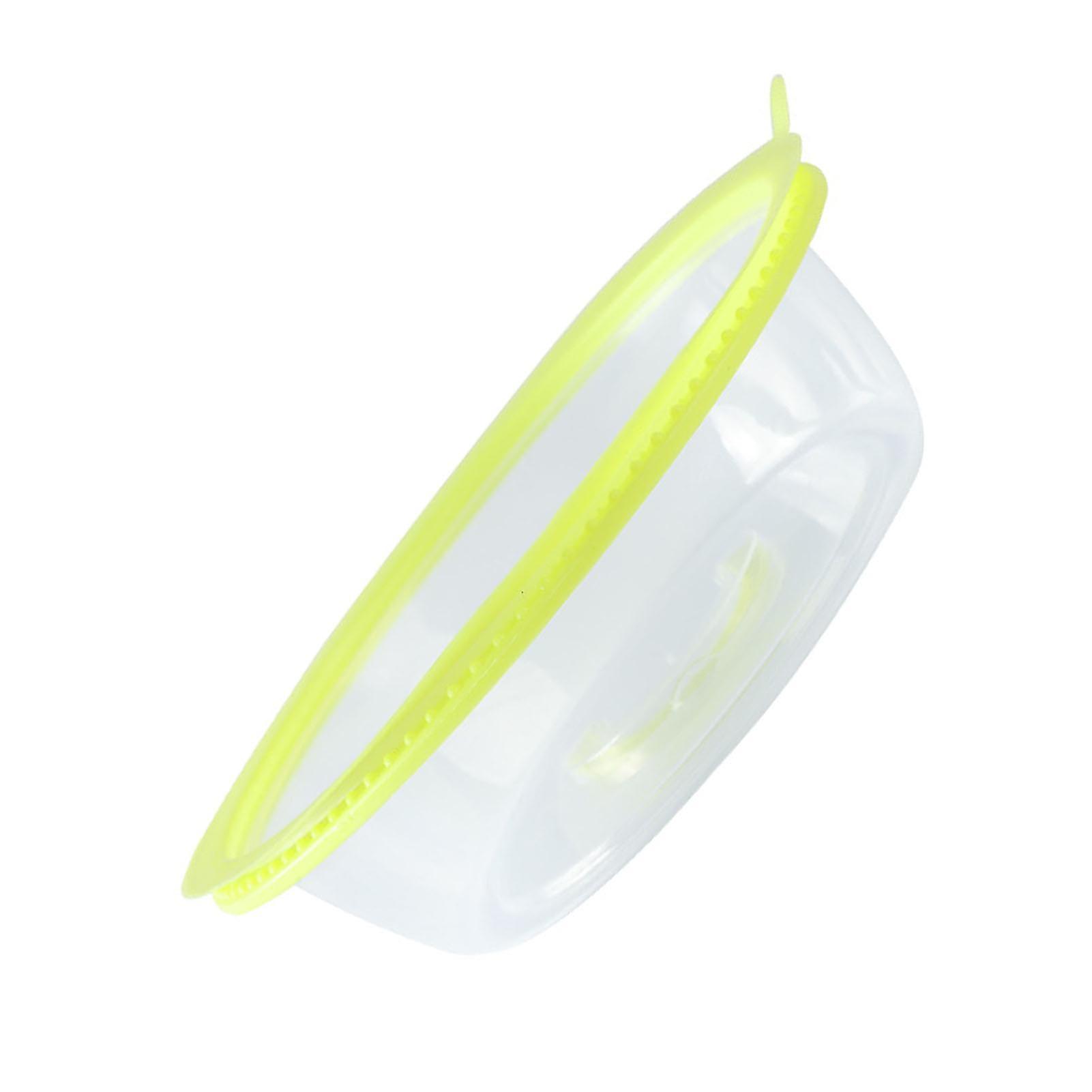 Versatile Transparent Microwave Heating Sealing Cover: PP Stackable Temperature-Keeping Plate Serving Lid for Kitchen(Yellow)