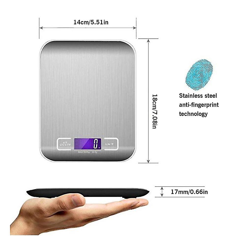 High Precision 5kg/1g Kitchen Scale LCD Digital 180x140x17mm