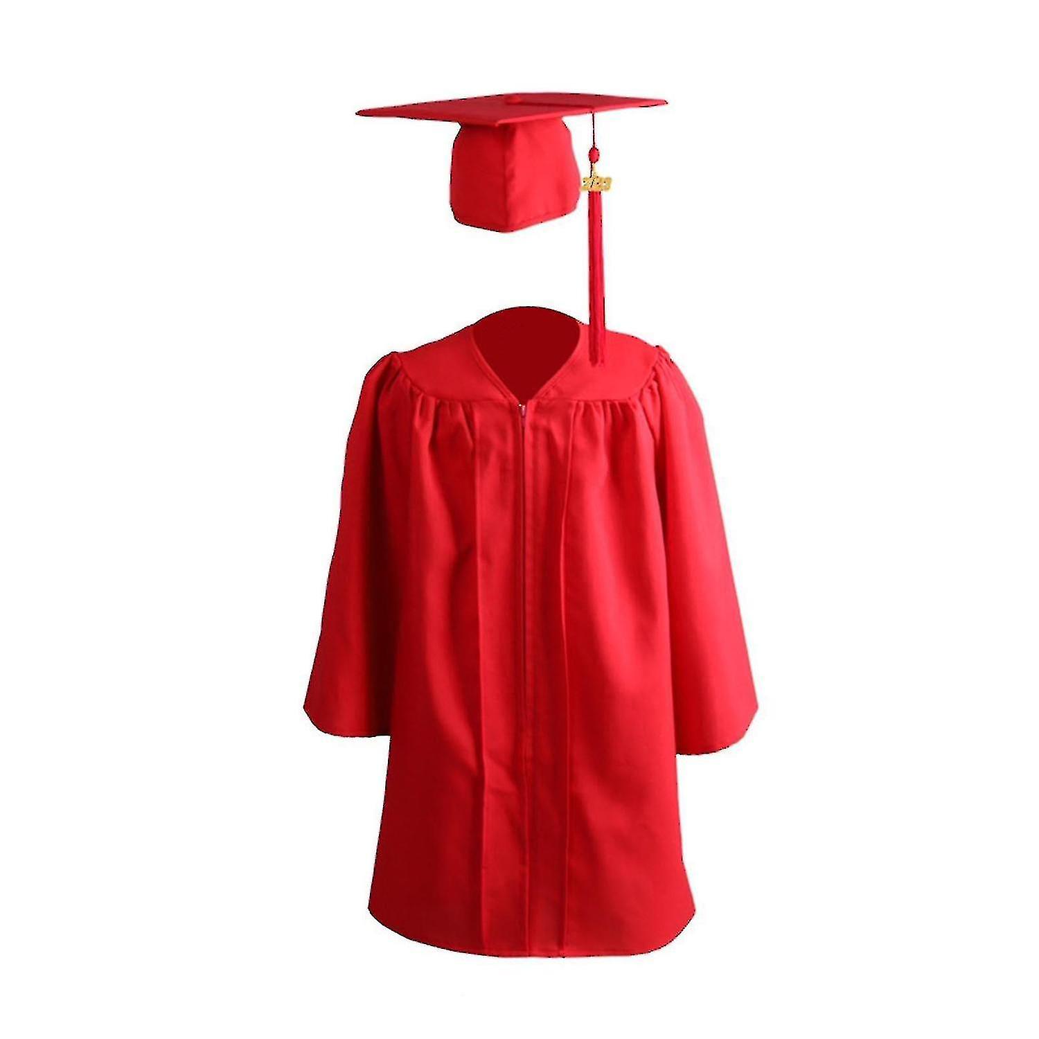 1 Ensemble De Graduation RobeFermeture Éclair Avec Chapeau Polyester Enfant Académique Robe n