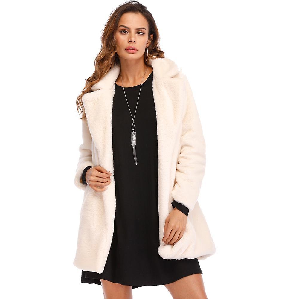 Womens Winter Warm Lapel Faux Fur With Inner Lining & Buttons Coats