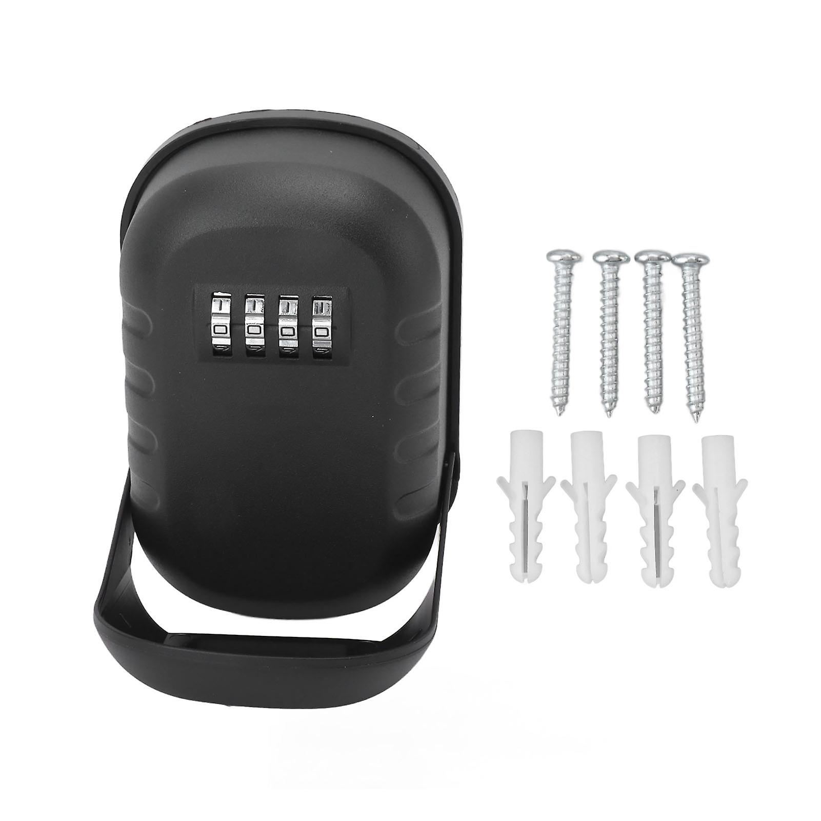 Matte Black Wall-Mounted Waterproof Key Lock Box with 10K Passcode Options