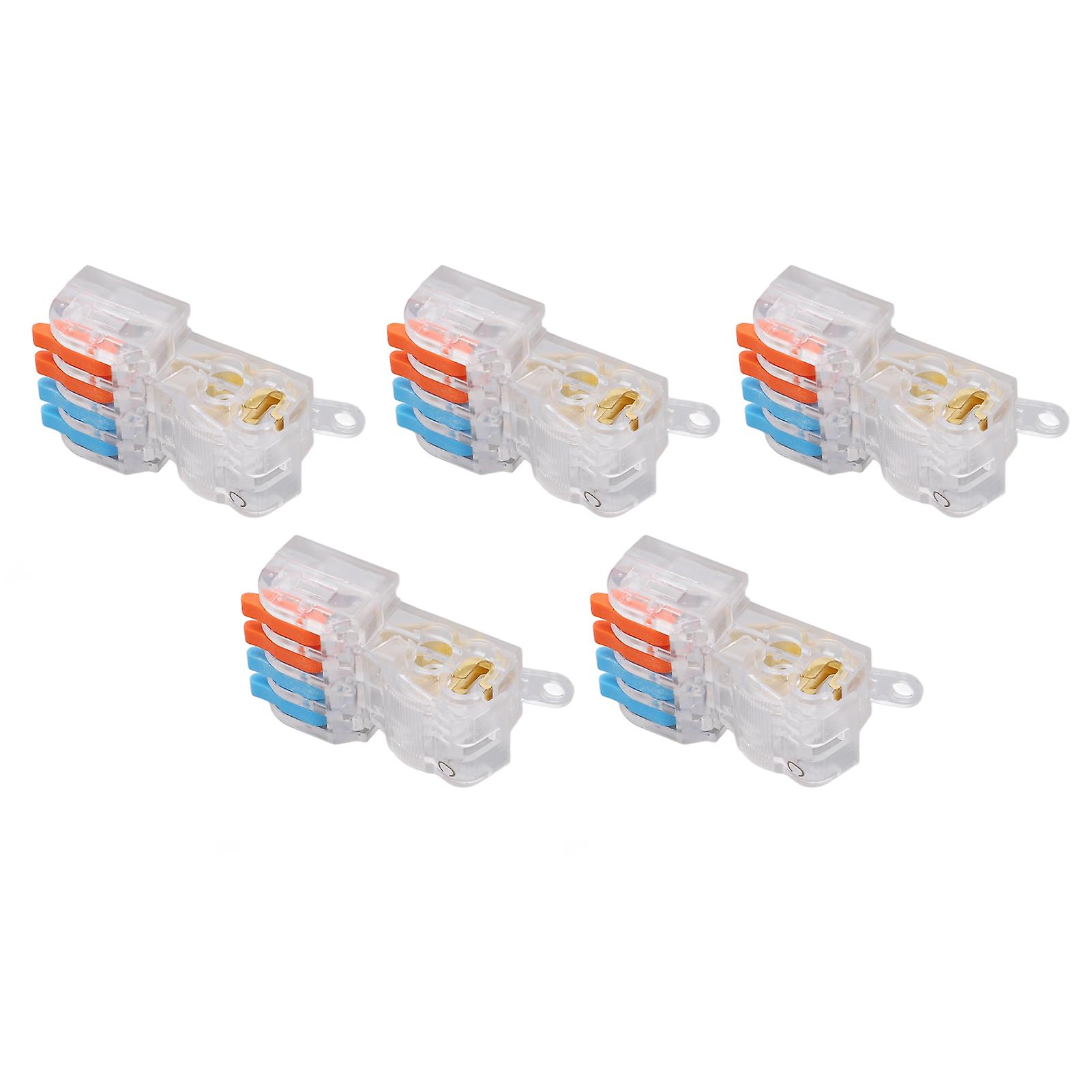 5PCS Wire Quick Connector Break Free Plug and Pull T Type Splitter Terminal Block T24C 250V 32A