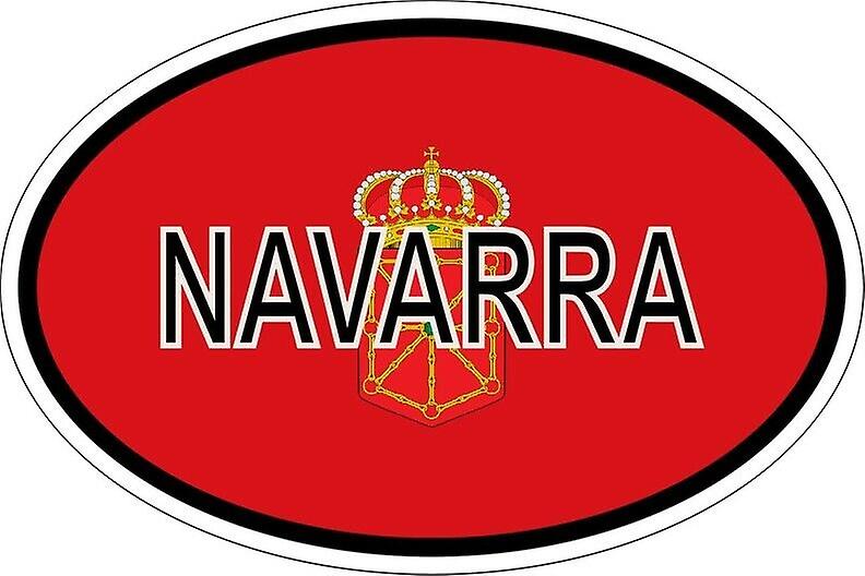 Sticker sticker oval oval flag code country navarra